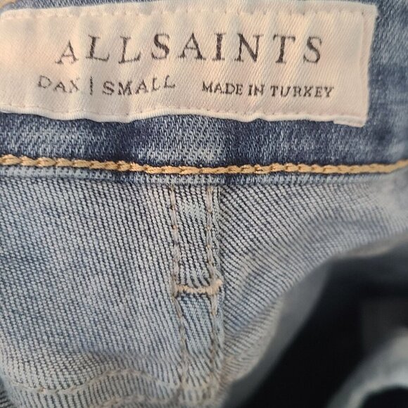 All Saints Women's Denim Skinny Jeans Raw Hems Blue Size Small Classic, Basic - Picture 6 of 6
